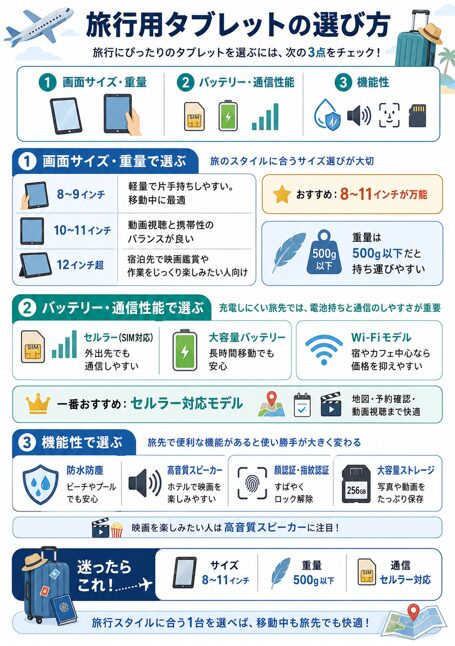 旅行 タブレット